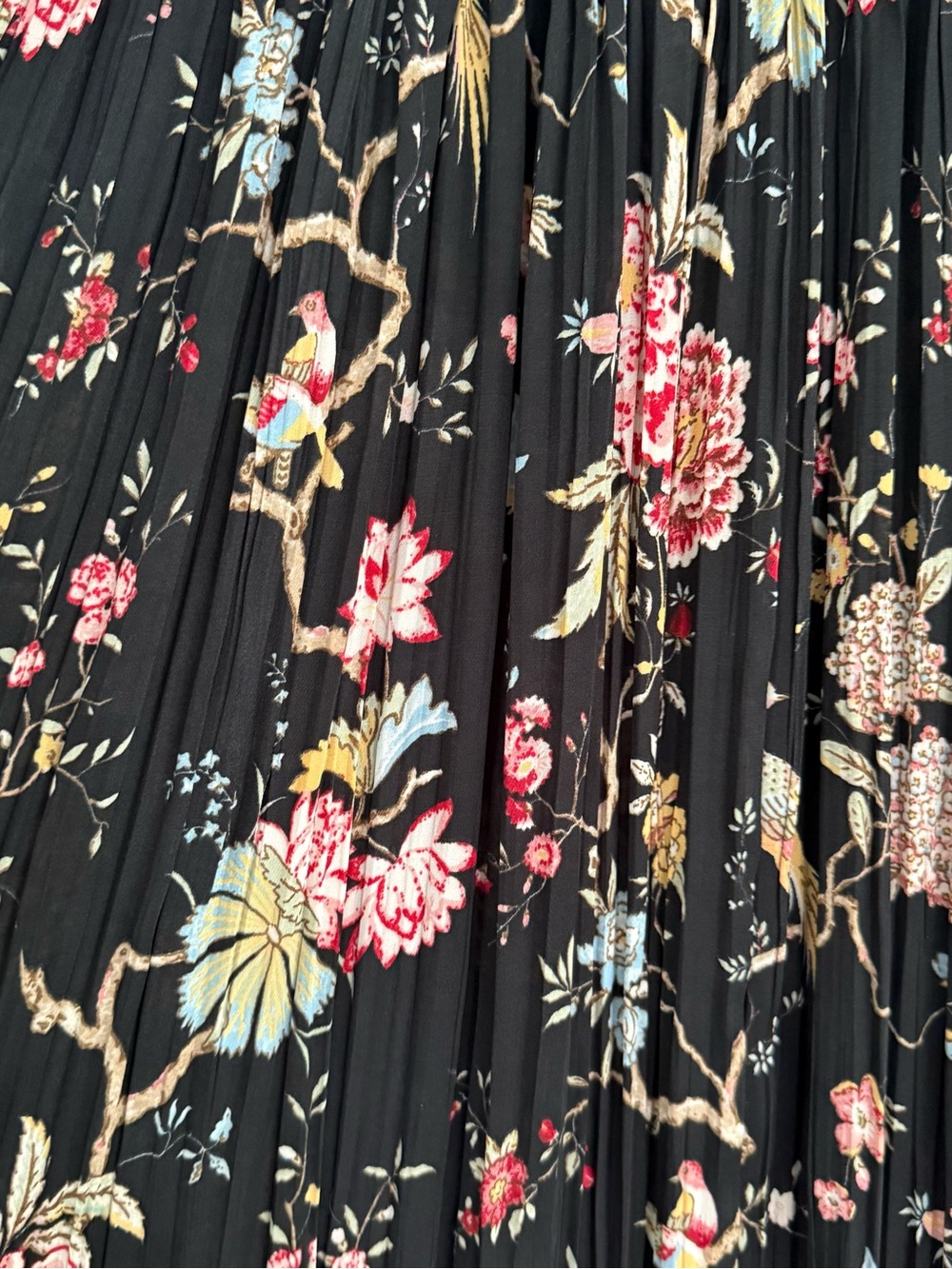 GP&J Baker x H&M Black Floral Pleated Midi Sheer Skirt- M - Picture 6 of 9